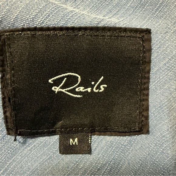 Rails | Military Blue Denim Button Down Shirt | Sz M - Picture 6 of 9